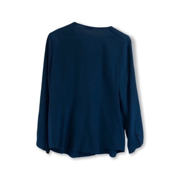 Joie 100% Silk Blue Tunic Long Sleeve Blouse - Picture 6 of 6